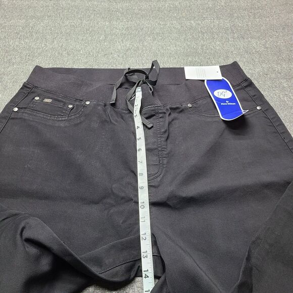 DG2 by Diane Gilman Pants Womens XL Black‎ Jogger Jeans Drawstring Stretch Denim - Picture 3 of 9